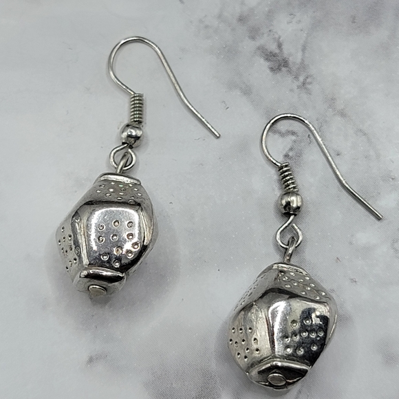 Silver Drop Earrings - Picture 3 of 6